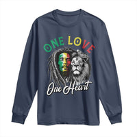 Reggae Legend Long Sleeve Shirt One Love One Heart Rastafarian Reggae Music Lion - Wonder Print Shop
