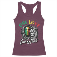 Reggae Legend Racerback Tank Top One Love One Heart Rastafarian Reggae Music Lion - Wonder Print Shop