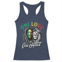 Reggae Legend Racerback Tank Top One Love One Heart Rastafarian Reggae Music Lion - Wonder Print Shop