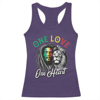 Reggae Legend Racerback Tank Top One Love One Heart Rastafarian Reggae Music Lion - Wonder Print Shop