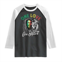Reggae Legend Raglan Shirt One Love One Heart Rastafarian Reggae Music Lion - Wonder Print Shop