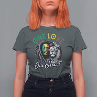 Reggae Legend T Shirt For Women One Love One Heart Rastafarian Reggae Music Lion - Wonder Print Shop