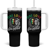 Reggae Legend Tumbler With Handle One Love One Heart Rastafarian Reggae Music Lion - Wonder Print Shop