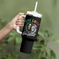 Reggae Legend Tumbler With Handle One Love One Heart Rastafarian Reggae Music Lion - Wonder Print Shop