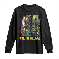 Legend Bob Long Sleeve Shirt One Love Heart Destiny King Of Reggae - Wonder Print Shop