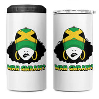 Jamaican Girl 4 in 1 Can Cooler Tumbler Wah Gwaan Jamaica Flag - Wonder Print Shop