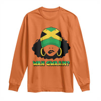 Jamaican Girl Long Sleeve Shirt Wah Gwaan Jamaica Flag - Wonder Print Shop