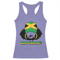 Jamaican Girl Racerback Tank Top Wah Gwaan Jamaica Flag - Wonder Print Shop