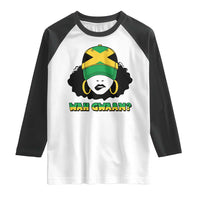 Jamaican Girl Raglan Shirt Wah Gwaan Jamaica Flag - Wonder Print Shop
