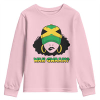 Jamaican Girl Youth Sweatshirt Wah Gwaan Jamaica Flag - Wonder Print Shop