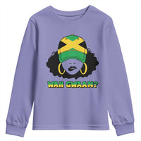 Jamaican Girl Youth Sweatshirt Wah Gwaan Jamaica Flag - Wonder Print Shop