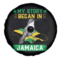 My Story Began In Jamaica Spare Tire Cover Hummingbird Jamaican Flag - Wonder Print Shop