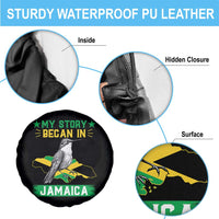 My Story Began In Jamaica Spare Tire Cover Hummingbird Jamaican Flag - Wonder Print Shop