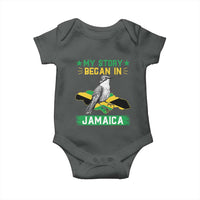 My Story Began In Jamaica Baby Onesie Hummingbird Jamaican Flag - Wonder Print Shop