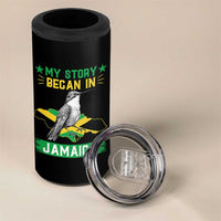 My Story Began In Jamaica 4 in 1 Can Cooler Tumbler Hummingbird Jamaican Flag - Wonder Print Shop