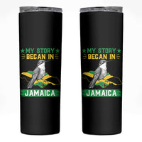 My Story Began In Jamaica Skinny Tumbler Hummingbird Jamaican Flag - Wonder Print Shop