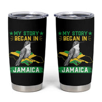 My Story Began In Jamaica Tumbler Cup Hummingbird Jamaican Flag - Wonder Print Shop
