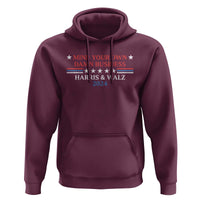 Funny Harris Walz 2024 Hoodie Mind Your Own Damn Business American Flag - Wonder Print Shop