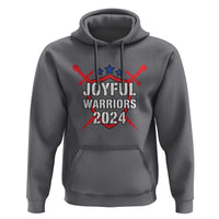 Harris Walz 2024 Hoodie Joyful Warriors Vintage Sword Shield - Wonder Print Shop