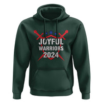 Harris Walz 2024 Hoodie Joyful Warriors Vintage Sword Shield - Wonder Print Shop