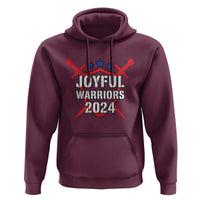 Harris Walz 2024 Hoodie Joyful Warriors Vintage Sword Shield - Wonder Print Shop