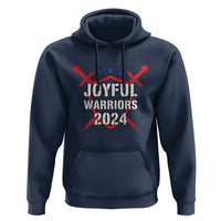 Harris Walz 2024 Hoodie Joyful Warriors Vintage Sword Shield - Wonder Print Shop