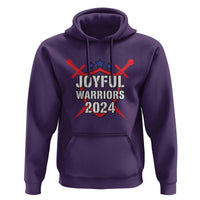 Harris Walz 2024 Hoodie Joyful Warriors Vintage Sword Shield - Wonder Print Shop