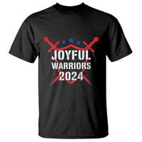 Harris Walz 2024 T Shirt Joyful Warriors Vintage Sword Shield - Wonder Print Shop