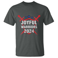 Harris Walz 2024 T Shirt Joyful Warriors Vintage Sword Shield - Wonder Print Shop