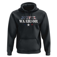 Harris Walz 2024 Hoodie Joyful Warrior American Flag Political Stars - Wonder Print Shop