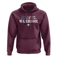 Harris Walz 2024 Hoodie Joyful Warrior American Flag Political Stars - Wonder Print Shop