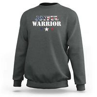Harris Walz 2024 Sweatshirt Joyful Warrior American Flag Political Stars - Wonder Print Shop
