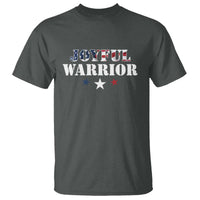 Harris Walz 2024 T Shirt Joyful Warrior American Flag Political Stars - Wonder Print Shop