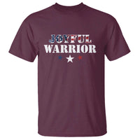 Harris Walz 2024 T Shirt Joyful Warrior American Flag Political Stars - Wonder Print Shop