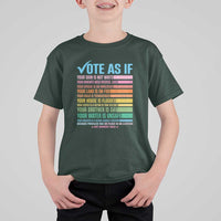 Vote For Human's Rights T Shirt For Kid Vote As If Your Skin Is Not White Your Parents Need Medical Care - Wonder Print Shop