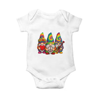 Three Hippie Gnomes Peace Retro Tie Dye Flower Baby Onesie - Wonder Print Shop