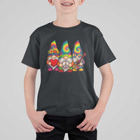 Three Hippie Gnomes Peace Retro Tie Dye Flower T Shirt For Kid - Wonder Print Shop