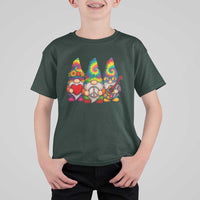 Three Hippie Gnomes Peace Retro Tie Dye Flower T Shirt For Kid - Wonder Print Shop