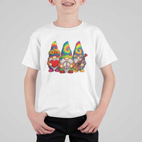 Three Hippie Gnomes Peace Retro Tie Dye Flower T Shirt For Kid - Wonder Print Shop
