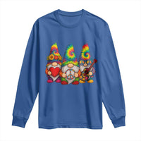 Three Hippie Gnomes Peace Retro Tie Dye Flower Long Sleeve Shirt - Wonder Print Shop