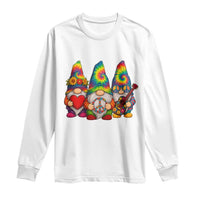 Three Hippie Gnomes Peace Retro Tie Dye Flower Long Sleeve Shirt - Wonder Print Shop