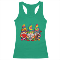 Three Hippie Gnomes Peace Retro Tie Dye Flower Racerback Tank Top - Wonder Print Shop