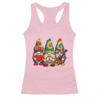 Three Hippie Gnomes Peace Retro Tie Dye Flower Racerback Tank Top - Wonder Print Shop