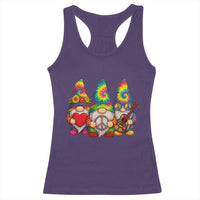 Three Hippie Gnomes Peace Retro Tie Dye Flower Racerback Tank Top - Wonder Print Shop