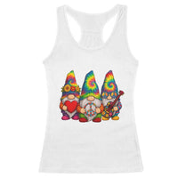 Three Hippie Gnomes Peace Retro Tie Dye Flower Racerback Tank Top - Wonder Print Shop