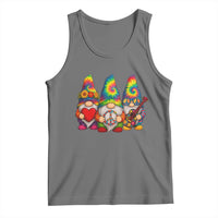 Three Hippie Gnomes Peace Retro Tie Dye Flower Tank Top - Wonder Print Shop