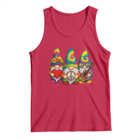 Three Hippie Gnomes Peace Retro Tie Dye Flower Tank Top - Wonder Print Shop