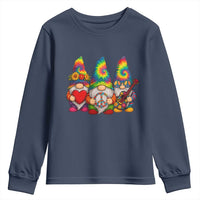 Three Hippie Gnomes Peace Retro Tie Dye Flower Youth Sweatshirt - Wonder Print Shop