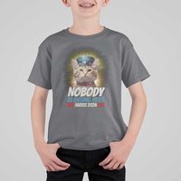 Harris 2024 T Shirt For Kid Nobody Is Eating Pets American Flag Cat Hat - Wonder Print Shop
