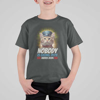 Harris 2024 T Shirt For Kid Nobody Is Eating Pets American Flag Cat Hat - Wonder Print Shop
